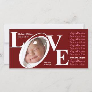 New Baby Announcement - Valentine Photo Cards