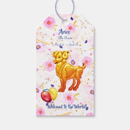 New Baby Aries  Gift Tags