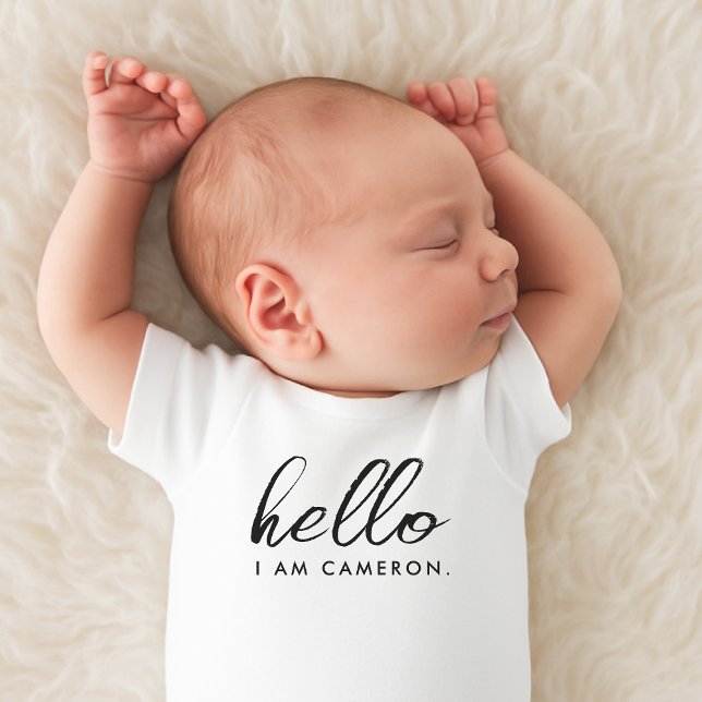 New Baby Arrival Announcement Hello Name Bodysuit (Creator Uploaded)