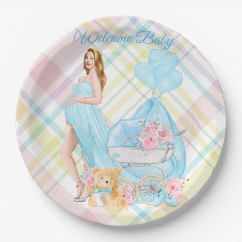 New Baby Baby Shower Baby Boy Paper Plate