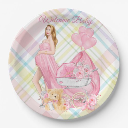 New Baby Baby Shower Baby Girl Paper Plate