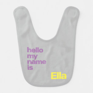 new baby bib unisex minimal gray purple modern