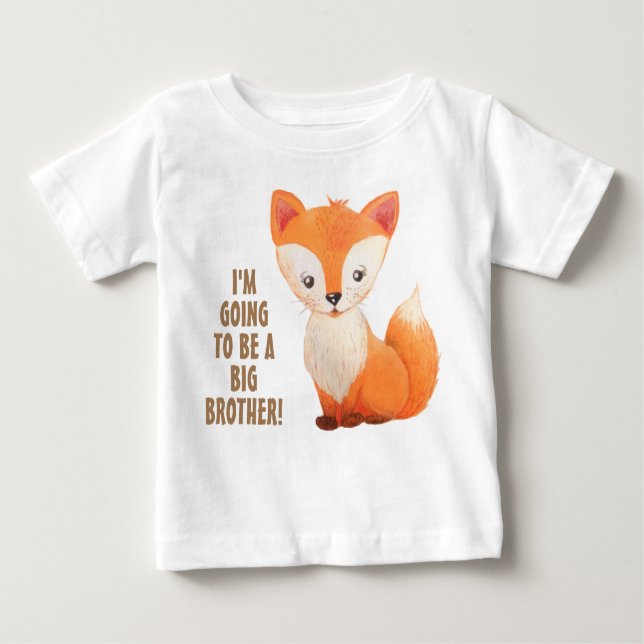 New Baby Big Brother Little Fox Toddler Tshirt (Front)