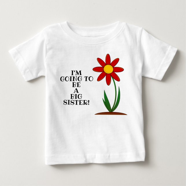 New Baby Big Sister Flower Toddler Tshirt (Front)