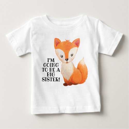 New Baby Big Sister Little Fox Toddler Tshirt