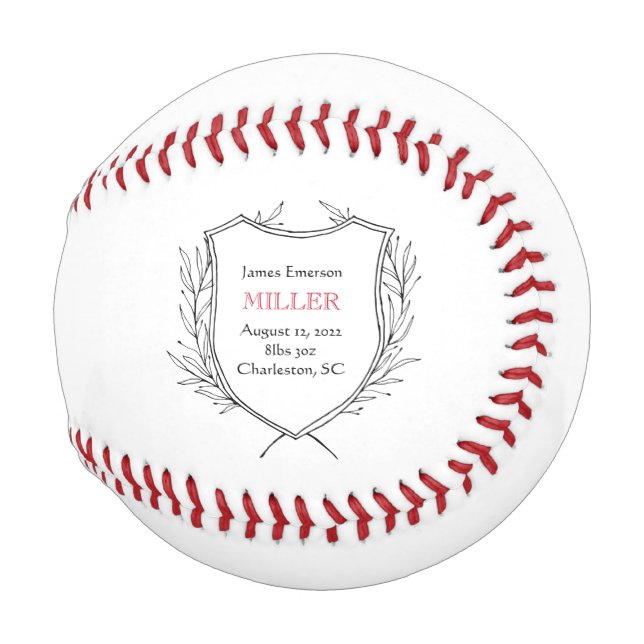 New Baby Birth Announcement NAME Sports Dad Fun Baseball (Front Right)