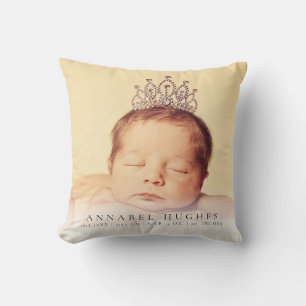New Baby Birth Announcement Nursery Cushion Pillow