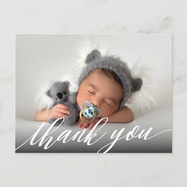 New Baby Birth Announcement Thank You Postcard (Front)