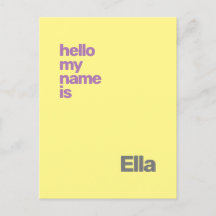 new baby birth announcement yellow purple custom