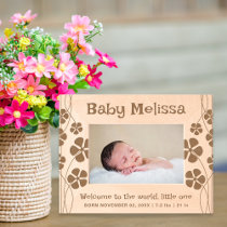 New Baby Birth Stats Newborn Keepsake Floral Etched Frames