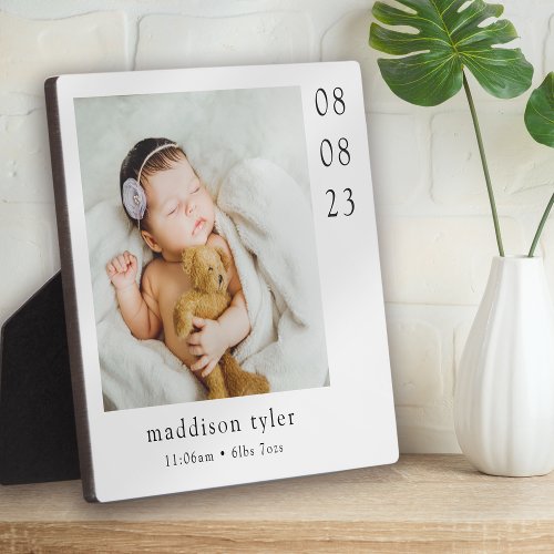 New Baby Birth Stats Photo Plaque