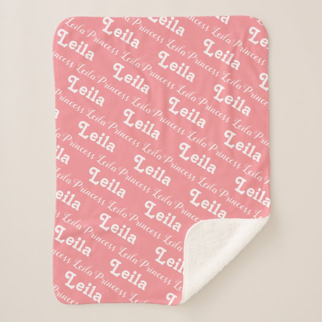 New baby blanket | PInk Personalized Name Baby |  (Front)