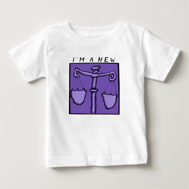 New Baby born in Oct Libra Astrology Zodiac BT Baby T-Shirt (Front)