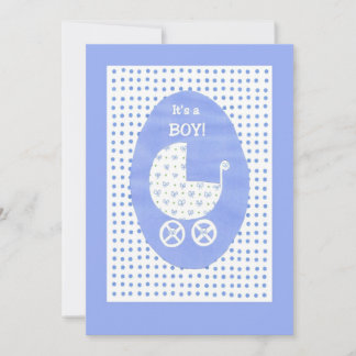 New Baby Boy Announcement Card - customizable