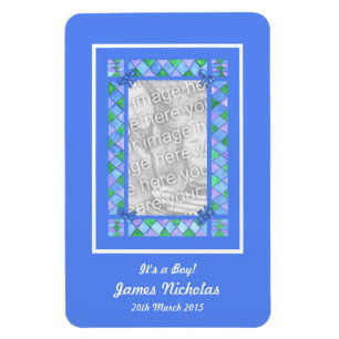 New Baby Boy Announcement Flexible Magnet