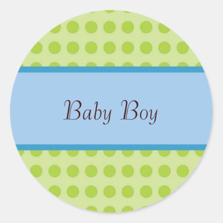 New Baby Boy Announcement Sticker