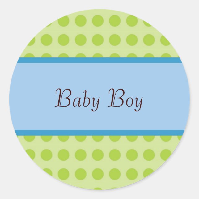 New Baby Boy Announcement Sticker (Front)