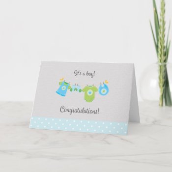 New Baby Boy Congratulations Card by melanileestyle at Zazzle