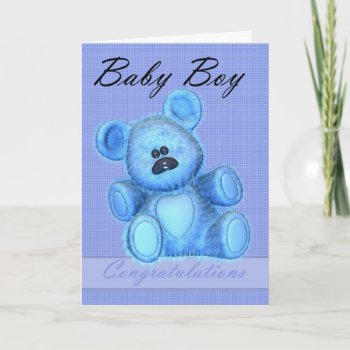 New Baby Boy Congratulations Card by moonlake at Zazzle