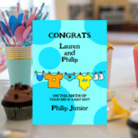 New Baby Boy Congratulations Customizable Card