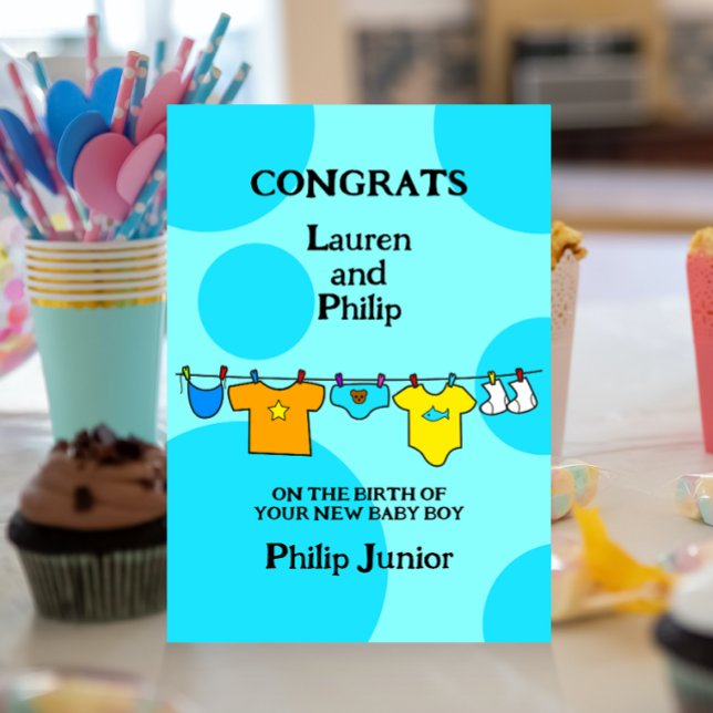 New Baby Boy Congratulations Customizable Card (Creator Uploaded)