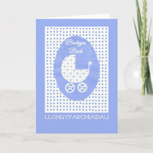 New Baby Boy Congratulations: Welsh Greeting Card