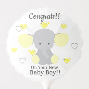 New Baby Boy Girl Yellow Elephant Shower Party Balloon