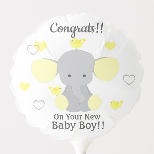 New Baby Boy Girl Yellow Elephant Shower Party  Balloon