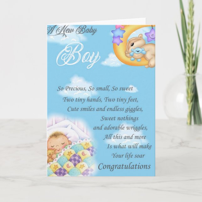 New Baby boy greetings cards (Front)