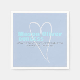 New Baby Boy Heart Napkins