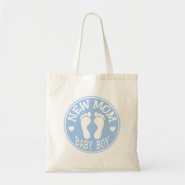 NEW BABY BOY MOM TOTE BAG (Front)