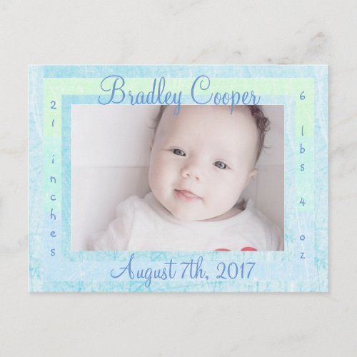 New Baby Boy Newborn Photo Birth Announcements