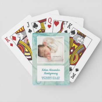 New Baby Boy Photo Birth Announcement Details  Playing Cards by CountryCorner at Zazzle