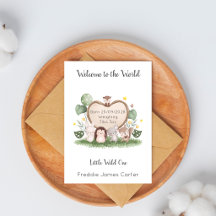 New Baby Boy Woodland Welcome Little Wild One Card