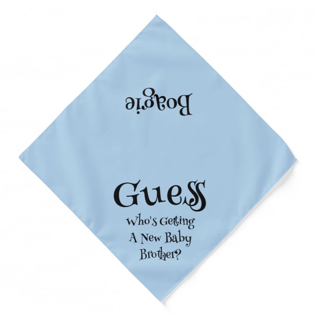 New Baby Brother Gender Reveal Blue Pet Bandana (Front)