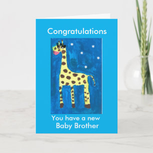 New baby brother giraffe card