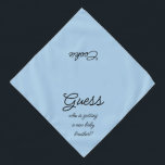 New Baby Brother Script Typography Blue Pet Bandana<br><div class="desc">Baby blue bandana, with a cute text announcement... .Guess Who's getting a new baby brother? Because your pet is part of the family too! Perfect for your announcing a new pet or baby! Also perfect for gender reveal! The background color is customizable to any color you desire, as are the...</div>