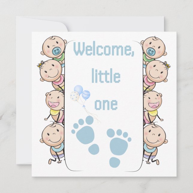 New Baby Card BOY , Welcome new little one (Front)