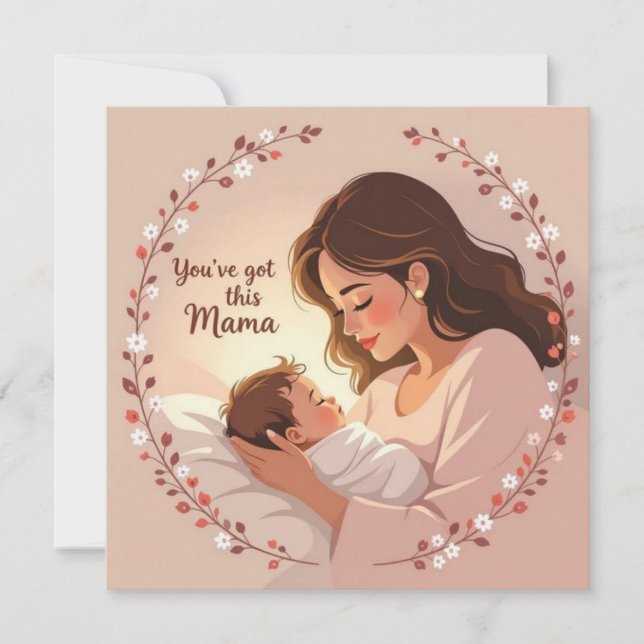 New baby card for mom warm heartfelt message  (Front)
