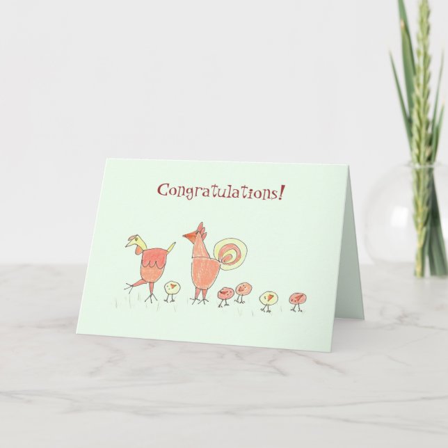 New Baby Chicken Family Card (Front)