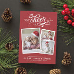 New Baby Christmas Birth Announcement Holiday<br><div class="desc">This sweet Christmas birth announcement features three photos of your newborn and the phrase "a little more cheer this year" - perfect for celebrating a new addition to your family in your annual holiday photo card.</div>