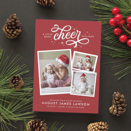 New Baby Christmas Birth Announcement Holiday