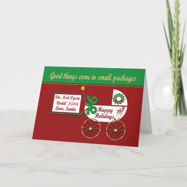 New baby Christmas card Happy Holidays Love Santa (Front)
