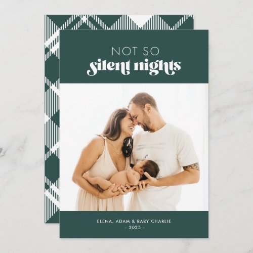 New Baby Christmas Card Not So Silent Nights