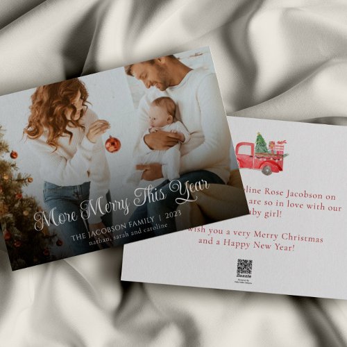 New Baby Christmas Family Photo Holiday Card