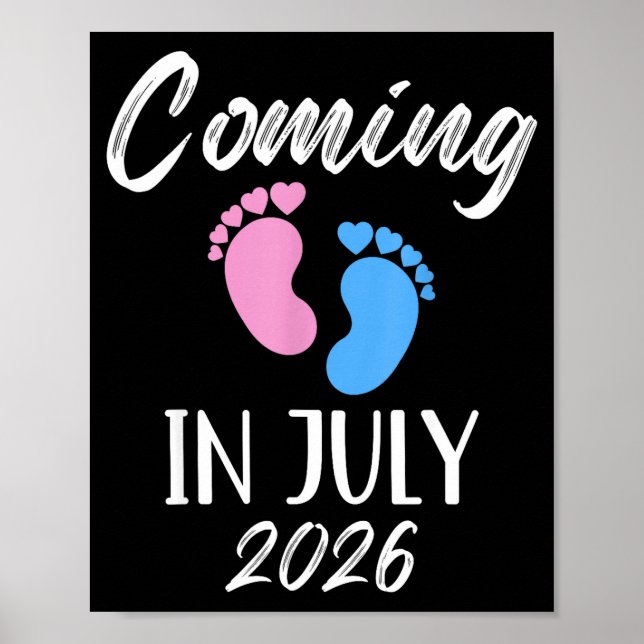 New Baby Coming In July 2026 Funny Baby Shower Boy Poster (Front)