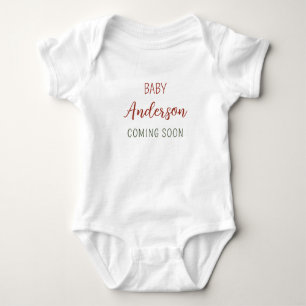 New Baby Coming Soon   Christmas Red and Green Bodysuit