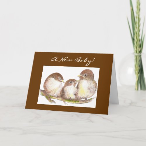 New Baby Congratulations Cute Birds Card