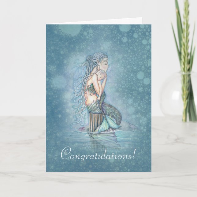 New Baby Congratulations New Mother Mermaid Cards (Front)