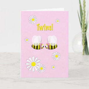 New Baby Congratulations Twin Girls Card